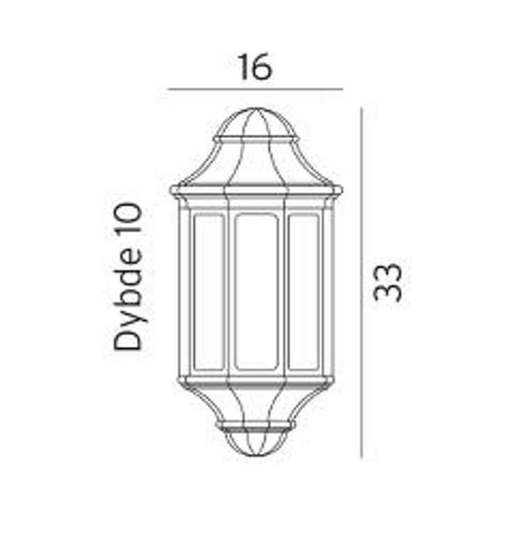 Norlys Genova Mini 175 Vegglampe E27 Sort