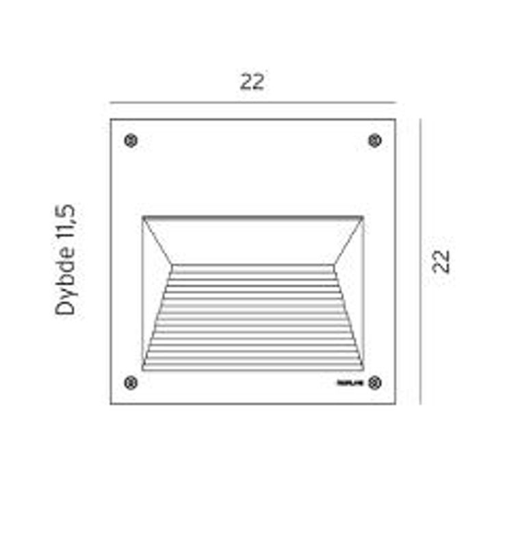 Norlys Namsos 1930 Innfelt veggarmatur 13,2W LED Grafitt