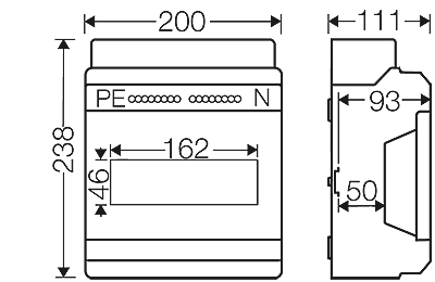 Sikringskap  KV9109 IP65 9mod 1R