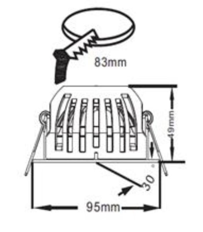 R-Line Venus 360 Isoled 8W 2700K downlight Børstet Stål  530lm I
