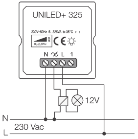 Dimmer UNILED+ 325 trykk/vri