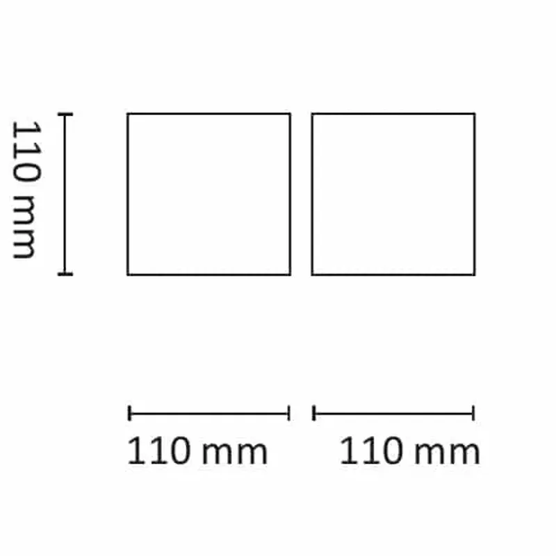 Unilamp Kube 2x3W LED 2700K IP55 Matt Hvit