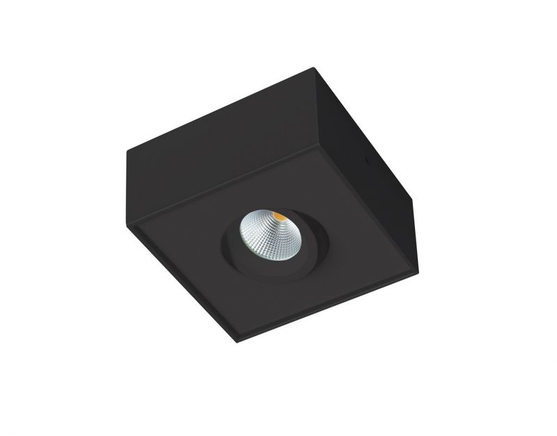 R-Line Saturn Cube 360 8W Warmdim Matt Sort IP44