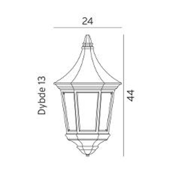 Norlys Venedig 261 Vegglampe E27 Sort