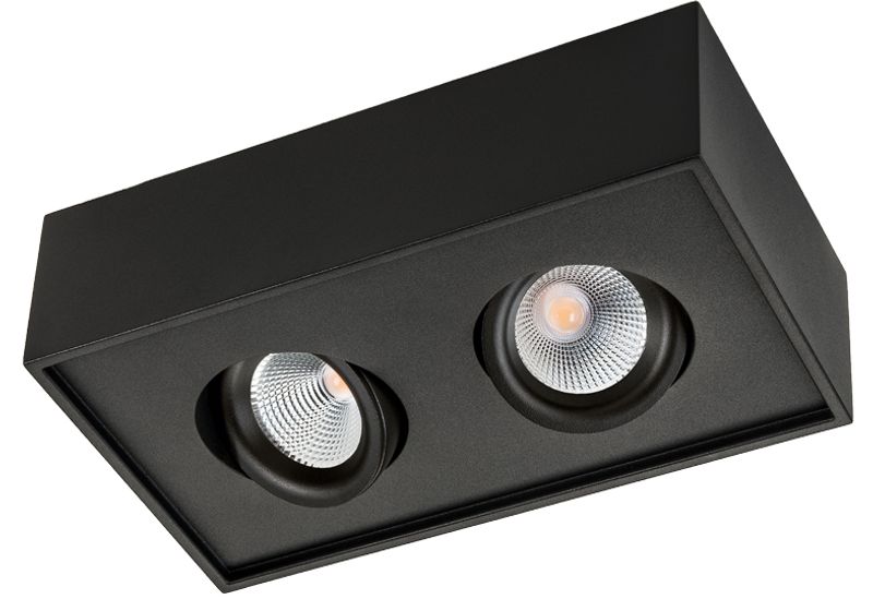 Sg Cube Lux 2x7W LED 2700K Ra 98 Sort