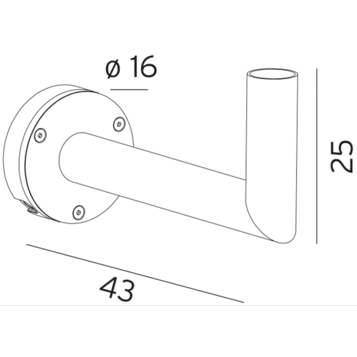 Norlys 154AL Veggfeste med arm, Ø60mm Aluminium