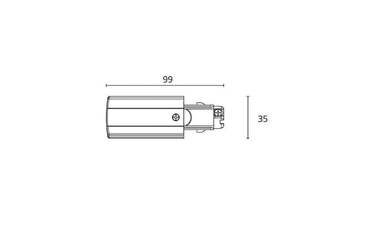 Sg Shopline DALI Sort Endetilkobling, venstre