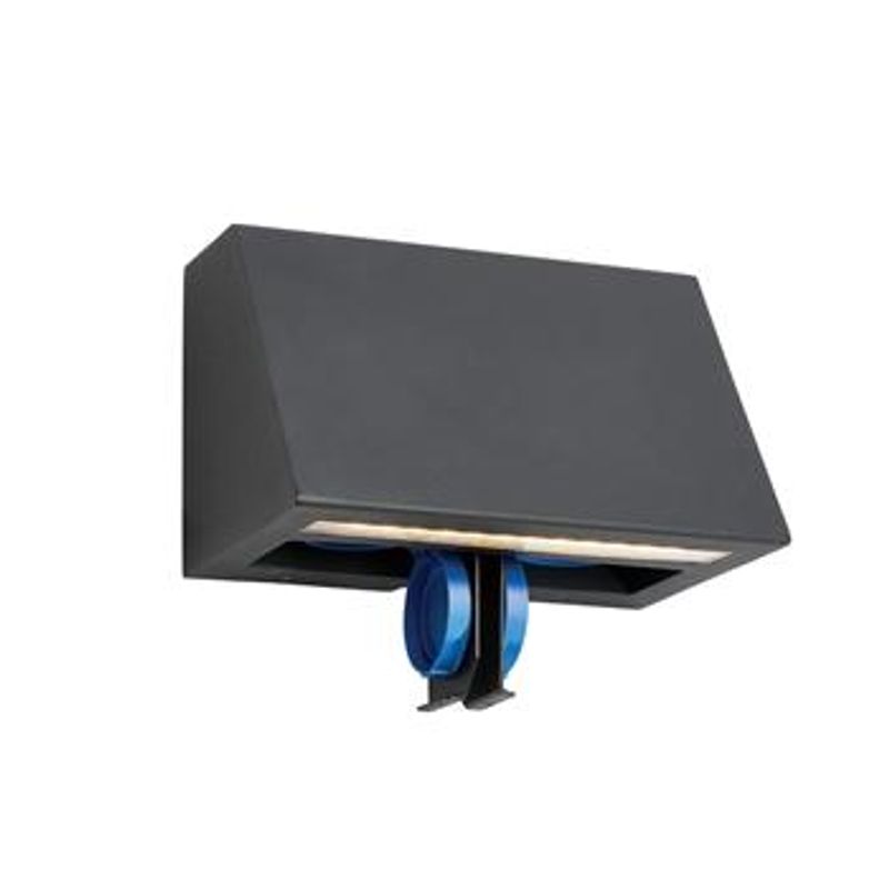 Norlys Ski 1390 Veggarmatur 5,2W LED m/stikkontakt Sort