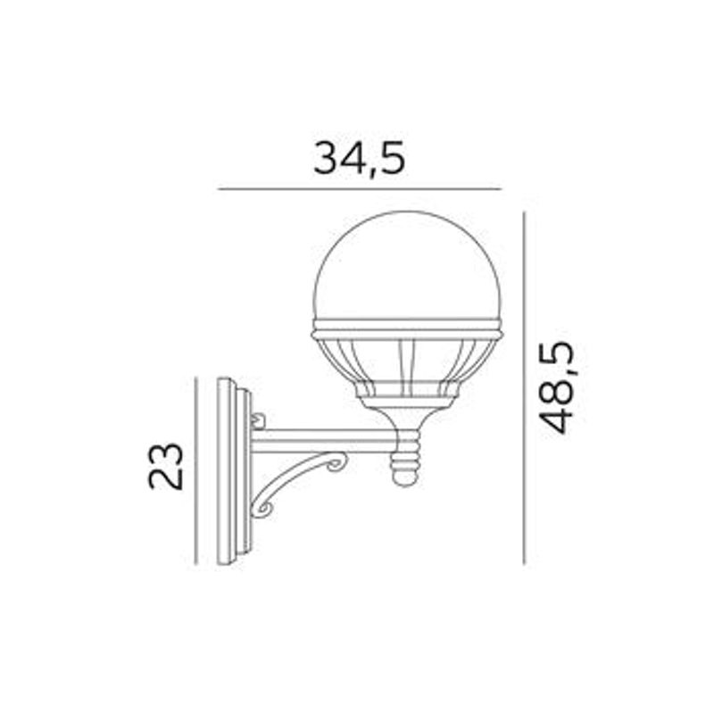 Norlys Bologna 360 Vegglampe E27 Klart Glass Hvit